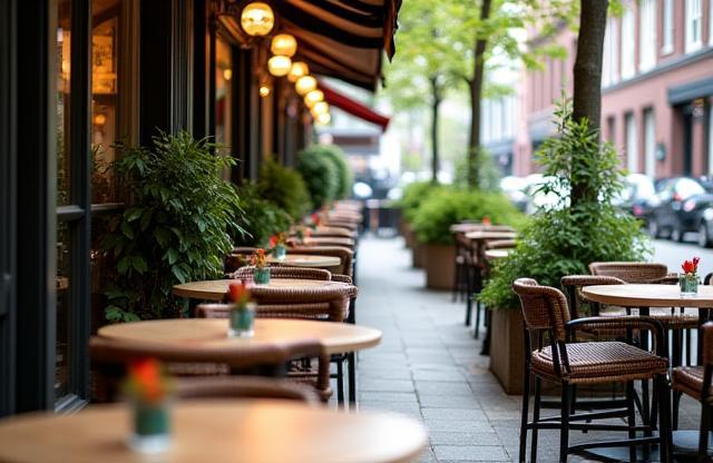 Outdoor terrace seating area of the restaurant.