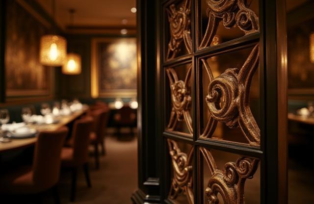 Architectural detail inside the restaurant, showcasing decor.